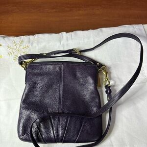 Coach Dark Purple Leather Crossbody Bag